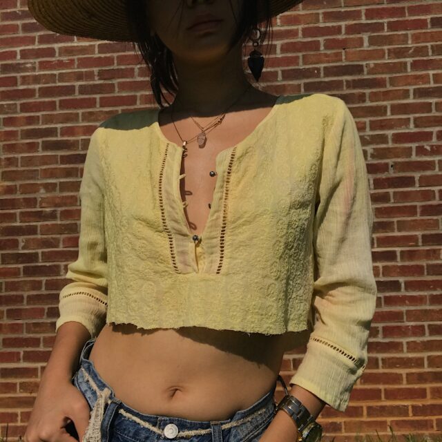 cropped and natural dyed blouse