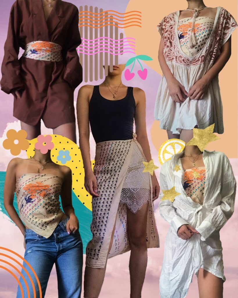 alternative ways to wear dior scarf collage art