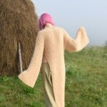 handmade turtleneck maxi sweater dress with slit