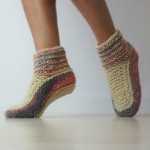 Handknit Wool Socks Slippers